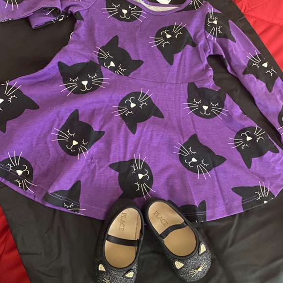 NWT Child’s Place Halloween Dress & Matching Cat Flats - Picture 3 of 4